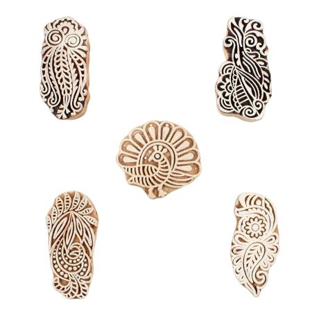 Set of 5 Piece New Mix Wooden Printing Blocks